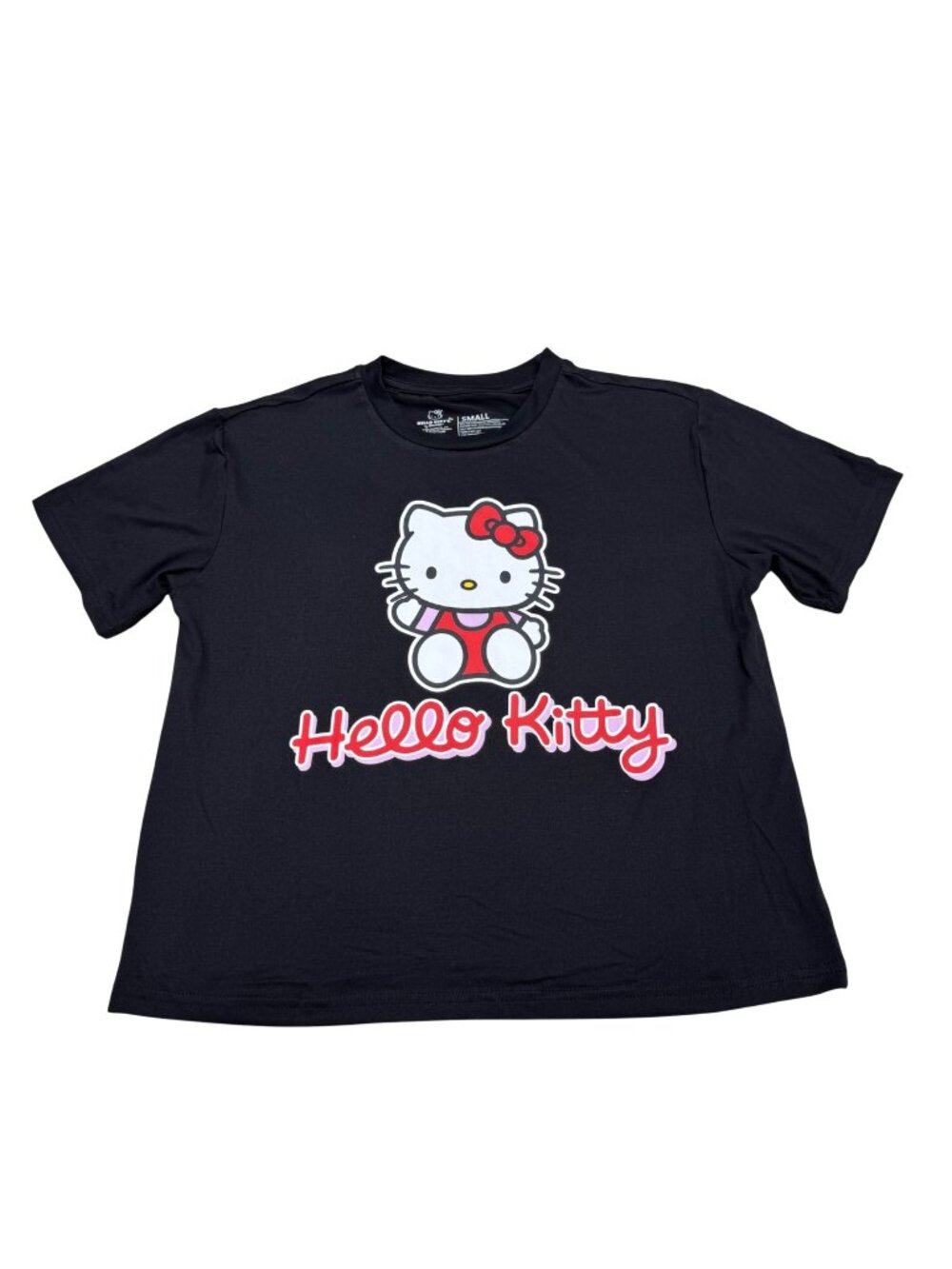 Hello Kitty by Sanrio Graphic Women's Black SS T-Shirt, Size S